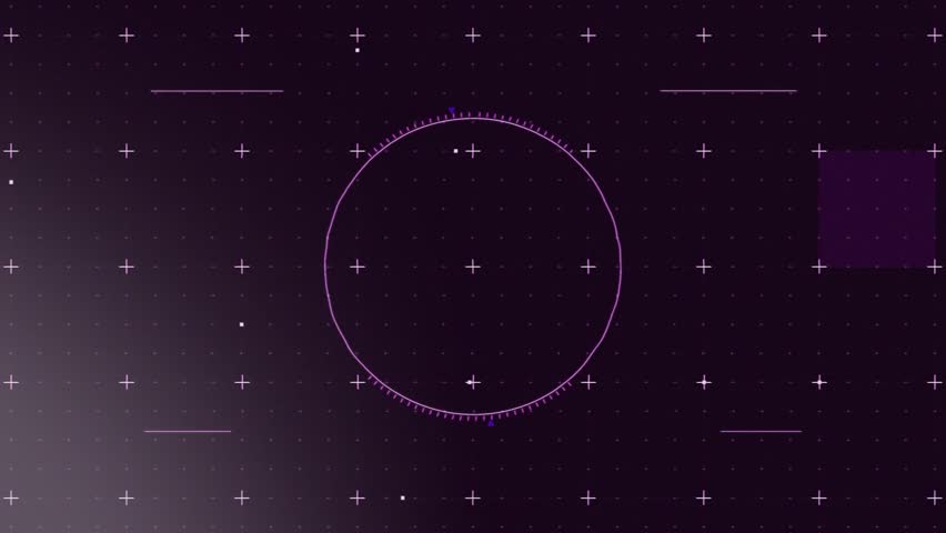 Central ring fading in then rotating while orbs drifting across purple grid visualizing dashboard. Futuristic, technology, interface, ui, digital, abstract, motion - Powered by Shutterstock - Get 15% off with code: PIKWIZARD15