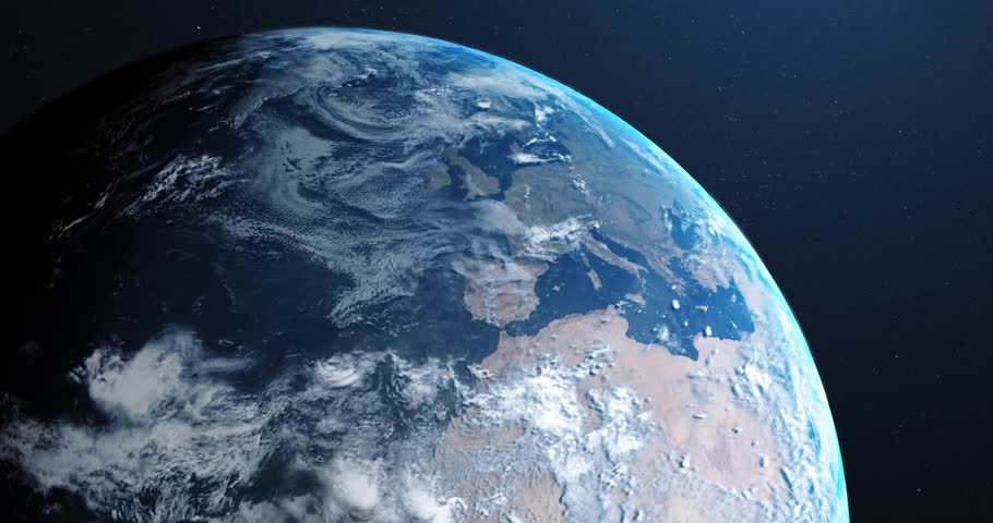 On start 3D Earth rotating continent outlines fading hex grid forming lines showing global coverage. Technology, connectivity, innovation, digital, global, network, science