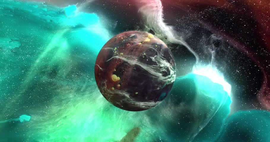 Planet entering frame while data panels animating outward and updating codes during automated scan. Futuristic, science, technology, space, cosmic, interface, virtual