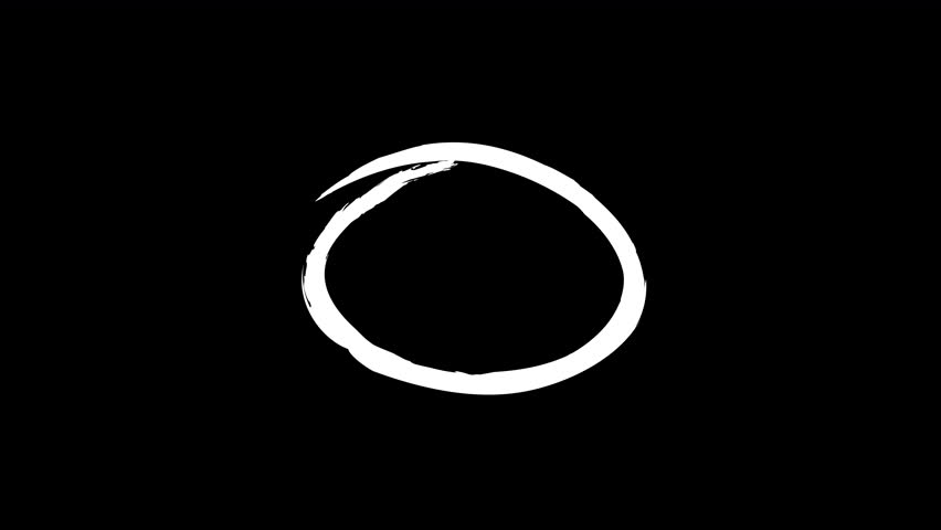 drawing circle brush. White Hand Drawn Circle Highlight Animation for marking, highlighter, and design elements. 4K Alpha channel