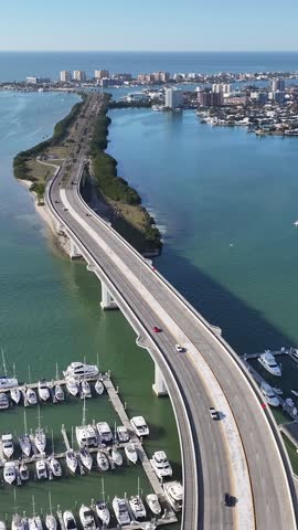 Clearwater Skyline At Clearwater In Florida United States. Urban Beach. Bay Water Scenery. Downtown City. Clearwater Skyline At Clearwater In Florida United States. Peaceful Landscape.