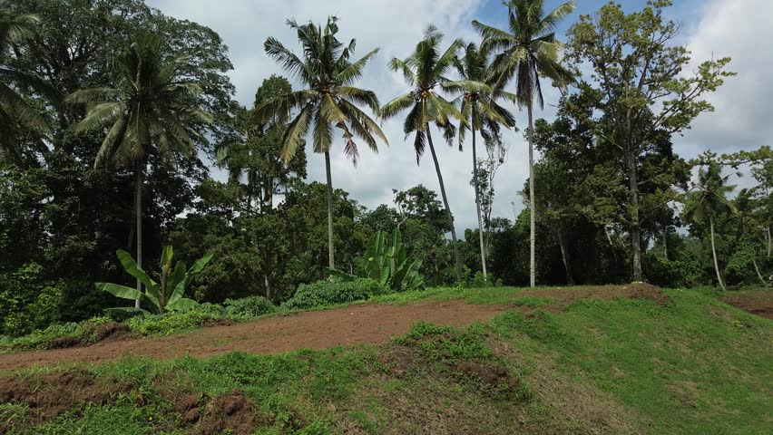 An aerial view of enduro motocross. Riders compete on the trail in the off-road category. Riders train on motorcycles, jumping up and down hills at high speed and performing tricks.