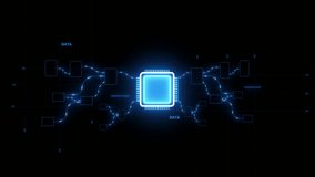 Businecc man of partner on neon circle, handshake plan for business Futuristic design in neon blue, captured from a side angle. 4k video style emphasizes technology and innovation. 4k motion video. - Powered by Shutterstock - Get 15% off with code: PIKWIZARD15