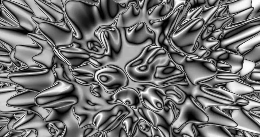 Black and white metallic wavy texture. Seamless animation loop. 3D animation. Ideal for uses as a cool background for titles, videos, animations, presentation, advertisement