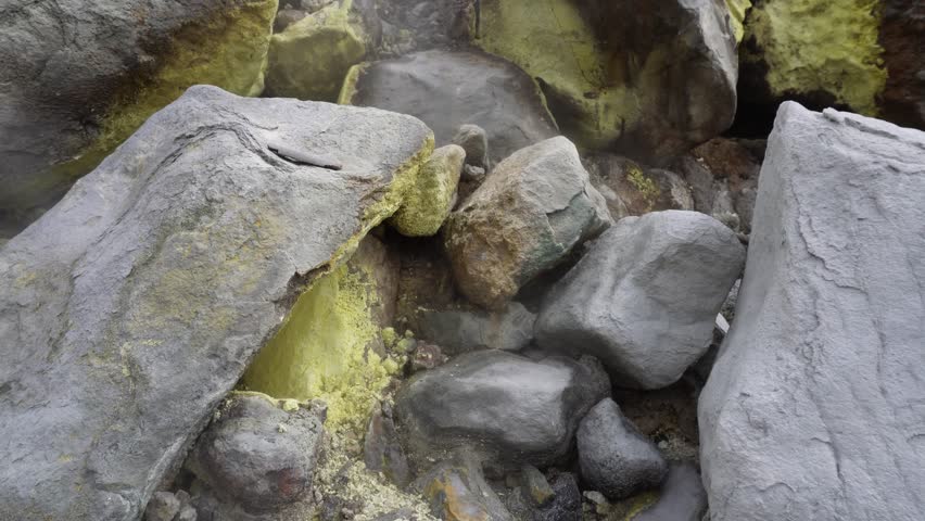 Volcanic Sulfur Rocks Geothermal Wonder of Earths Surface.