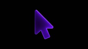 Cursor icon animation by purple color neon mask glow on black background. - Powered by Shutterstock - Get 15% off with code: PIKWIZARD15