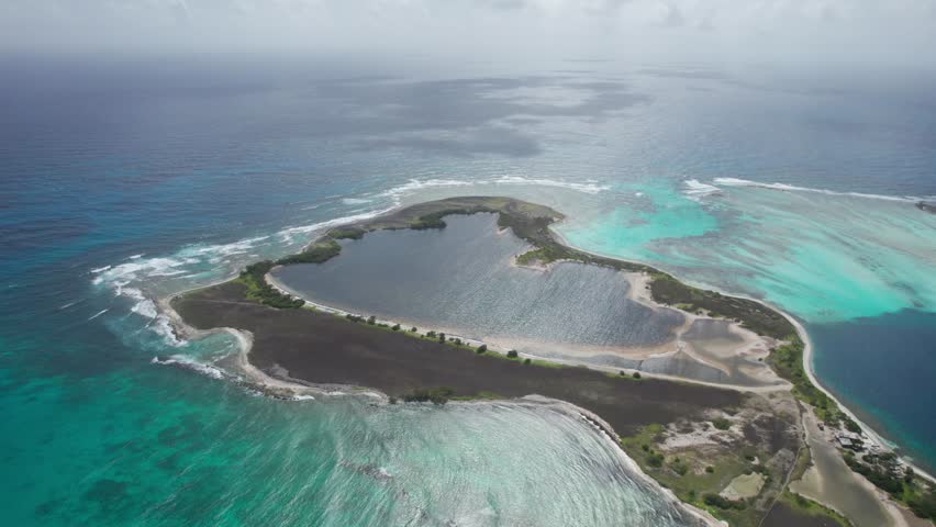 Aerial View of Los Roques Archipelago, Turquoise Water and Islands