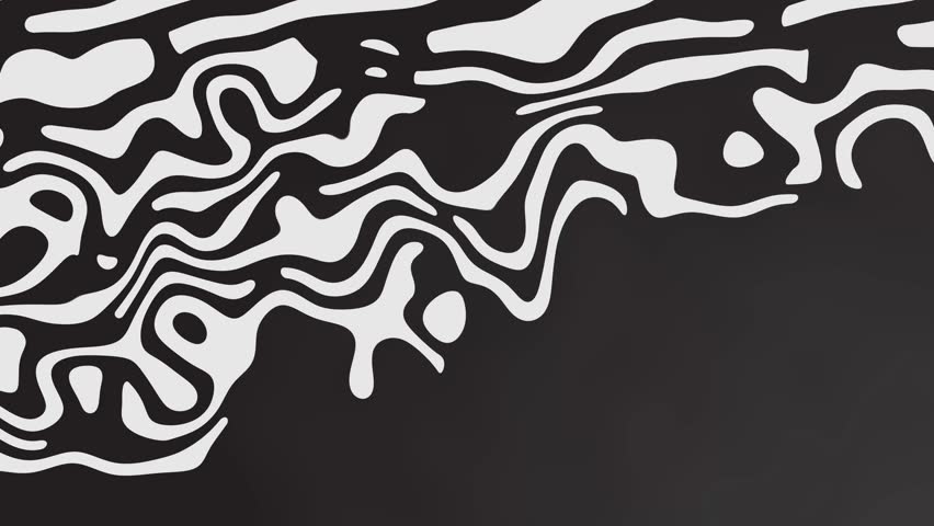 Black doodles abstract seamless pattern animated background 4K
