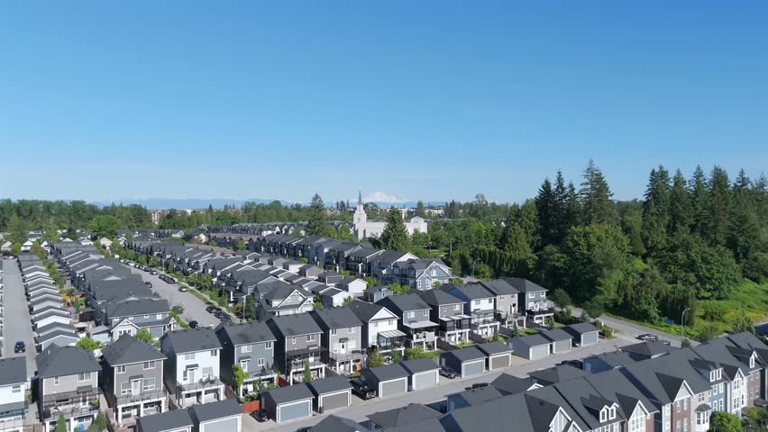 Townhouse Complex In Langley, British Columbia, Canada - Drone Shot
