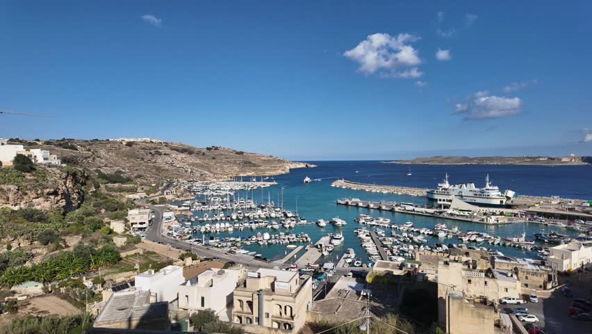 View of Mgarr harbour in Gozo Island, Malta