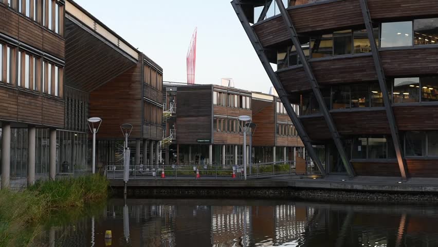 The Sir Harry and Lady Djanogly Learning Resource Centre is a library on the Jubilee Campus of the University of Nottingham, England, known for its striking circular design in the middle of the lake.