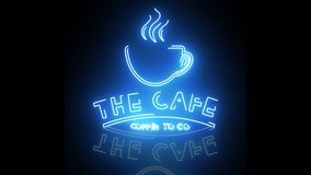 coffee cafe logo with saber effect in bright blue color - Powered by Shutterstock - Get 15% off with code: PIKWIZARD15