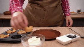 Chef cooking Danish pastries small baskets with cheese cream and berries - Powered by Shutterstock - Get 15% off with code: PIKWIZARD15