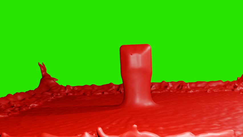 Abstract Red Liquid Splash Rising and Spreading on Ground – Fluid Simulation Motion Background on Green Screen - Powered by Shutterstock - Get 15% off with code: PIKWIZARD15