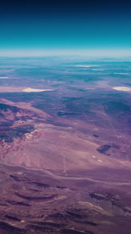 Fly to Las Vegas over Nevada desert 