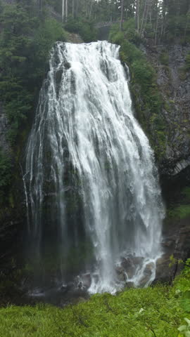 Mount Rainier Waterfalls in summer