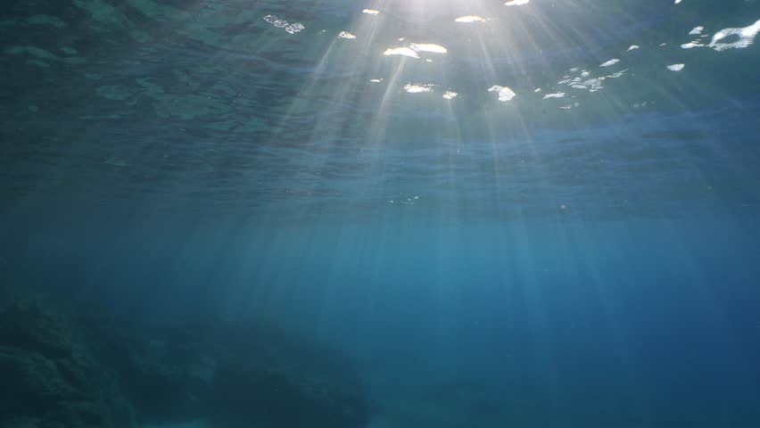 sun beams sun rays sun shine underwater nice light slow moving at the  surface  reflections relaxing ocean scenery 