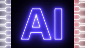 Artificial intelligence smart chip glowing animation. AI chip advanced technology center digital interface virtual space.Circuit Board CPU Processor Microchip. - Powered by Shutterstock - Get 15% off with code: PIKWIZARD15