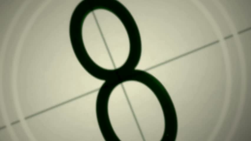 Countdown from eight to zero zoom out, creates tension and anticipation with a retro film style. Ideal for cinematic projects, trailers, or countdown events.