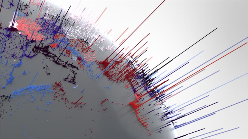 Dynamic Global Data Visualization Showing Population Density on Spinning Earth Sphere for Corporate Presentations and Broadcast 3d render. 3D Illustration