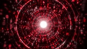 Dynamic 3d render of a red digital data tunnel for technology concepts, presentations, and corporate videos, 4k. 3D Illustration - Powered by Shutterstock - Get 15% off with code: PIKWIZARD15