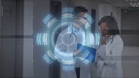 Opening blue folder, doctors reviewing medical charts while hologram rotating guiding decision. Medical team, healthcare, data visualization, clinical environment, professional collaboration - Powered by Shutterstock - Get 15% off with code: PIKWIZARD15