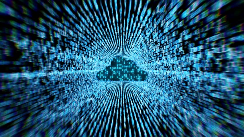 Futuristic Cloud Computing Animation and Binary Code. Digital Data Flow. Cybersecurity Concept. Artificial Intelligence, Online Storage, Technology Background, Information Network 3D Illustration 4k - Powered by Shutterstock - Get 15% off with code: PIKWIZARD15