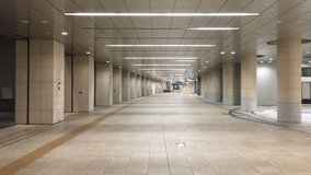 Underground corridor, concrete pillars, modern architecture, industrial tunnel, dimly lit passageway - Powered by Shutterstock - Get 15% off with code: PIKWIZARD15