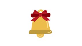 Golden Christmas bell decorated with ribbon in festive animation. Perfect holiday motion graphic for greeting cards, seasonal ads, invitations, and creative projects. - Powered by Shutterstock - Get 15% off with code: PIKWIZARD15
