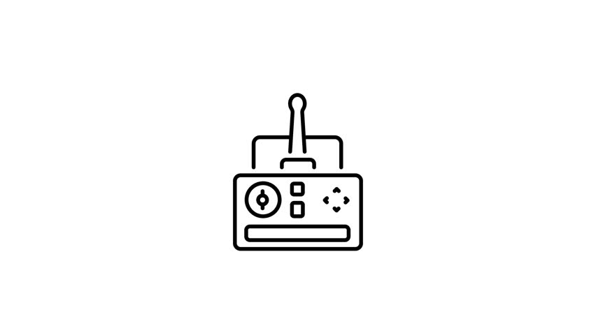 A line style animated icon showing a remote control