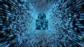 Futuristic Cybersecurity Animation With Digital Lock And Flow Of Binary Data. Abstract Data Protection in Encryption and Artificial Intelligence. Online Safety And Modern Technology 3D Illustration 4k - Powered by Shutterstock - Get 15% off with code: PIKWIZARD15