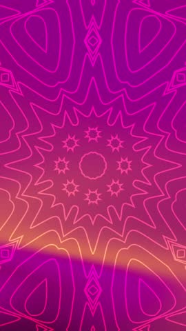 Geometric kaleidoscope pink stars and symmetrical patterns suitable for backgrounds, textiles, stationery, and modern design projects. Bold, vibrant, modern visual.