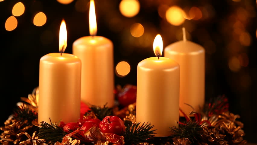 Candles On Advent Wreath and Stock Footage Video (100% Royalty-free ...