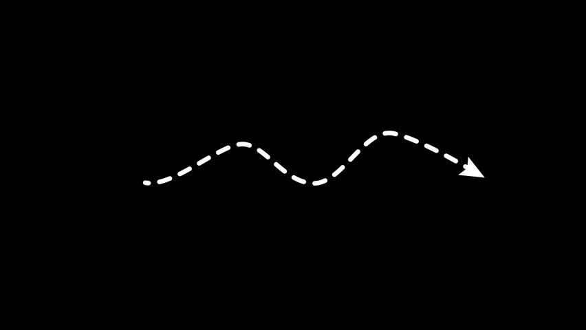 Wavy White Dotted Arrow Line Animation