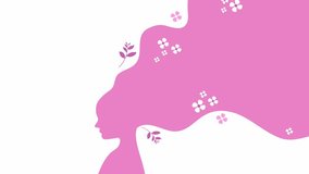 Minimalist pink woman profile with floral feminine decoration - Powered by Shutterstock - Get 15% off with code: PIKWIZARD15