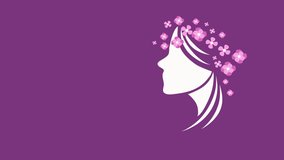 Elegant woman silhouette with floral hair beauty cosmetic design - Powered by Shutterstock - Get 15% off with code: PIKWIZARD15