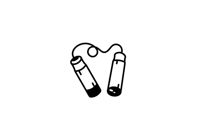 A sketchy style animated icon showing a skipping rope

