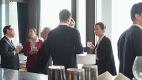 Group caucasian business team discussion at conference in office after break, collaboration teamwork and networking for marketing, colleague and seminar for success, business strategy and planning. - Powered by Shutterstock - Get 15% off with code: PIKWIZARD15