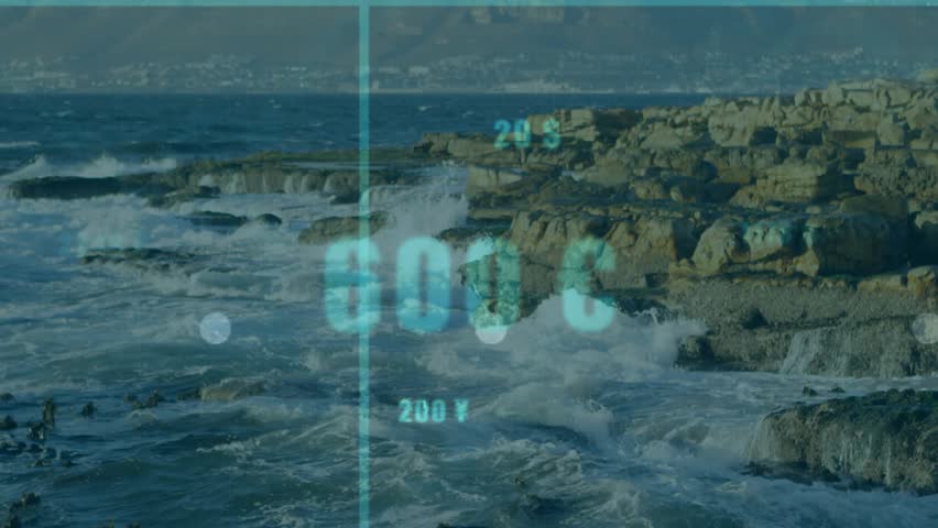 Fading cyan grid and numbers starting data overlay, bars emerging and lines tracing currency trends. Seascape, data analysis, digital visualization, ocean scenery, modern graphic, financial trends, - Powered by Shutterstock - Get 15% off with code: PIKWIZARD15