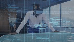 Engineer fitting VR and starting coding while rotating 3D aircraft blueprint for colleague. Technology, innovation, collaboration, futuristic, digital, design, productivity - Powered by Shutterstock - Get 15% off with code: PIKWIZARD15