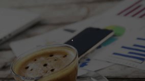 Glowing node emerging above coffee cup spreading network lines across desk visualizing connectivity. Technology, connectivity, data, digital, innovation, networking, modern - Powered by Shutterstock - Get 15% off with code: PIKWIZARD15