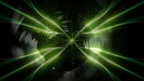 Central burst emerging from void launching green ribbons undulating and pulsing radiating outward. Bioluminescence, futuristic, dynamic, cybernetic, vibrant, digital art, abstract - Powered by Shutterstock - Get 15% off with code: PIKWIZARD15