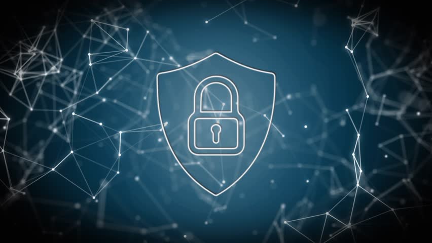 Network lines drifting initiating shield fading, revealing rotating brain in hand for data security. Cybersecurity, digital, protection, innovation, technology, security, connectivity - Powered by Shutterstock - Get 15% off with code: PIKWIZARD15