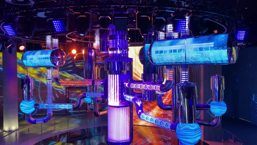 Colorful visuals showcase innovative tech, highlighting the design and operation of a water-to-water nuclear reactor in an interactive way.