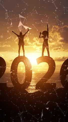 Motivational New Year 2026 Celebration at Sunset