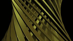 Golden Spiral Abstract 3D Animation with Twisted Stripes. Futuristic Yellow Ribbon Structure – Motion Background. Luxury Abstract 3D Flow with Golden Lines - Powered by Shutterstock - Get 15% off with code: PIKWIZARD15