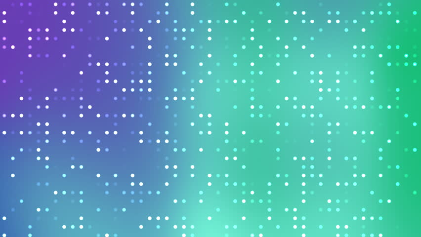 Grid of white dots on a gradient blue green turqouise purple background. Ideal for modern design projects, technology concepts, data visualization, digital patterns - Powered by Shutterstock - Get 15% off with code: PIKWIZARD15