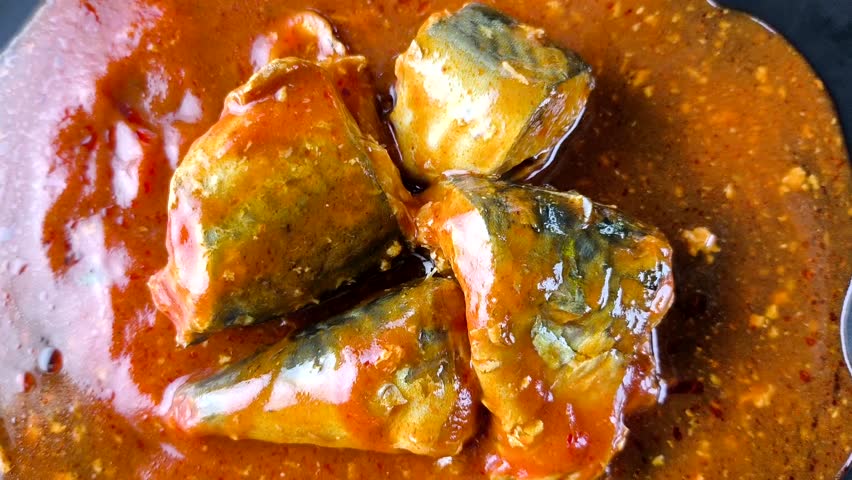 Canned fish in plate, indoor Chiangmai Thailand.