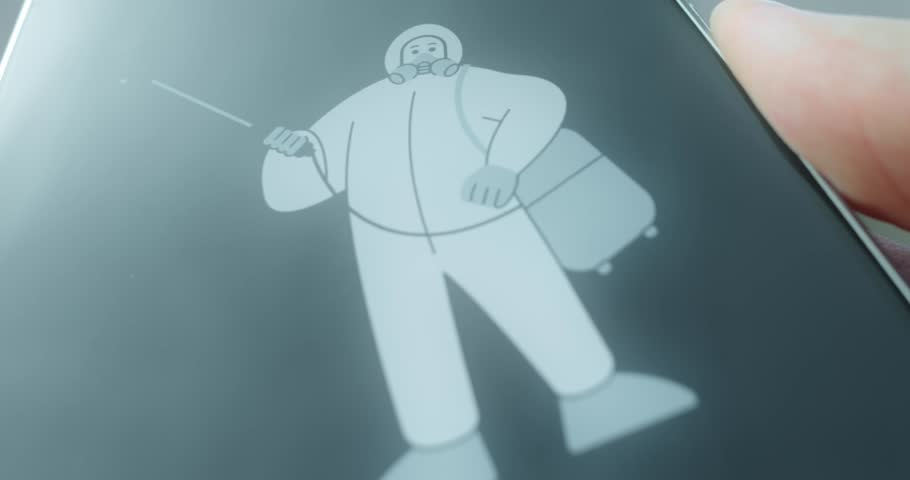 Person wearing a protective suit and a mask holding a sprayer, presentation