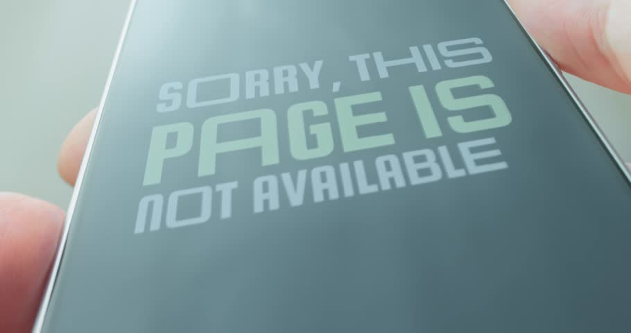 Sorry, this page is not available message, presentation